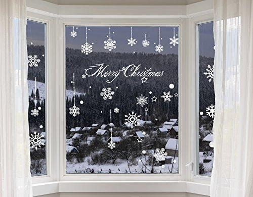100er-Set Fensteraufkleber Weihnachten Schneeflocken Fensterdeko  Weihnachtsdeko
