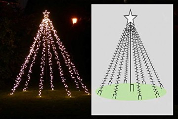 LED-Weihnachtsbaum 250 cm mit Stern beleuchtet mit 820 Micro-LED warmweiß für den Garten außen - 6