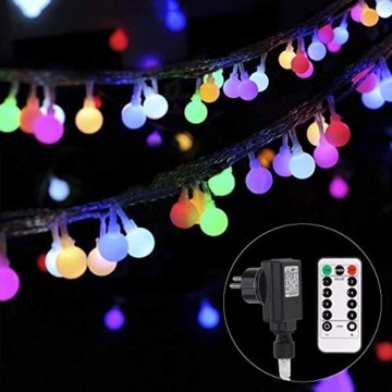 Lichterkette strombetrieben B-right 100 LED Globe Lichterkette, Lichterkette bunt, Innen- Außen Lichterkette glühbirne Fernbedienung,Weihnachtsbeleuchtung für Weihnachten Hochzeit Party Weihnachtsbaum - 6