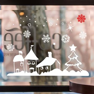 Naler Weihnachten Fensterbild Abnehmbare Fensterdeko Statisch Haftende PVC Aufkleber Winter Dekoration - 5