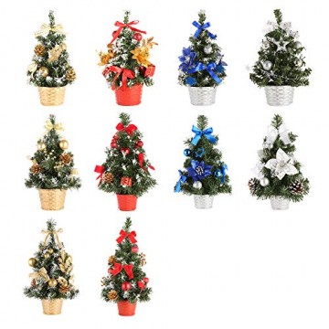 Urmagic Mini Weihnachtsbaum klein Künstlicher Tannenbaum mit Baumschmuck Weihnachtskugeln Künstliche Weihnachtsbäume weihnachts Desktop dekoration Weihnachtsgeschenke für Weihnachten - 2