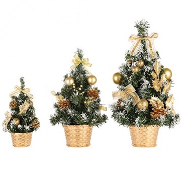 Urmagic Mini Weihnachtsbaum klein Künstlicher Tannenbaum mit Baumschmuck Weihnachtskugeln Künstliche Weihnachtsbäume weihnachts Desktop dekoration Weihnachtsgeschenke für Weihnachten - 4