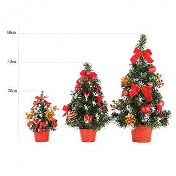 Urmagic Mini Weihnachtsbaum klein Künstlicher Tannenbaum mit Baumschmuck Weihnachtskugeln Künstliche Weihnachtsbäume weihnachts Desktop dekoration Weihnachtsgeschenke für Weihnachten - 5