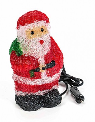 Weihnachtsmann, 16 LEDs, Acryl Weihnachtsfigur, Zigarettenanzünder 24V, Innendekoration, Höhe ca. 20 cm - 4