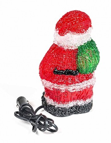 Weihnachtsmann, 16 LEDs, Acryl Weihnachtsfigur, Zigarettenanzünder 24V, Innendekoration, Höhe ca. 20 cm - 5