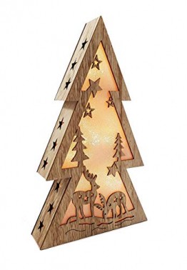 XL Weihnachtsdeko Holz LED beleuchtet mit 3D Effekt 32cm Hoch Lichterhaus Weihnachten - 1
