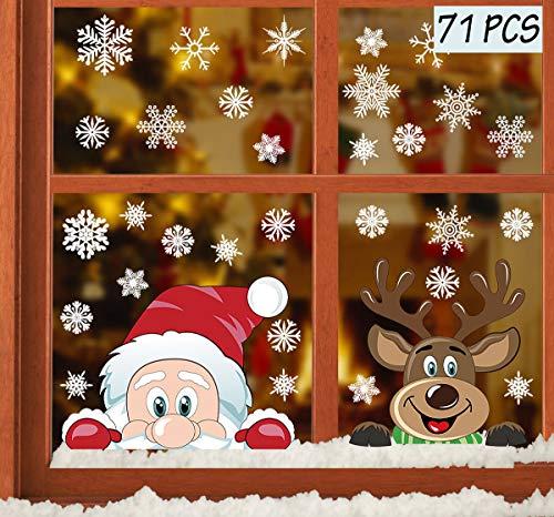Fensterbild Weihnachten Winter wiederverwendbar Elche Weihnachtsdekoration  Fensteraufkleber
