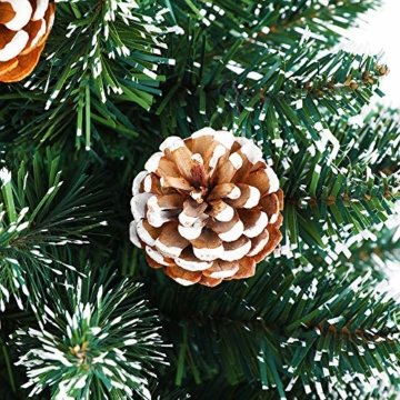 LARS360 90cm Künstlicher Weihnachtsbaum 3ft Christbaum Tannenbaum Grüne PVC mit Schnee-Effekt inkl. Ständer Künstliche Tanne mit Klappsystem Für Aussen Weihnachtsdeko Innen - 5