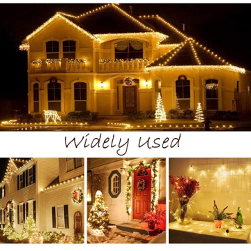 Lichterkette Außen, 12M 120 LED Lichterkette Weihnachten Netzkabel mit 8 Modi, Wasserdichte IP44 + IP65 für Weihnachtsbaum, Tannenbaum, Partys, Hochzeit Deko, Warmweiß - 7