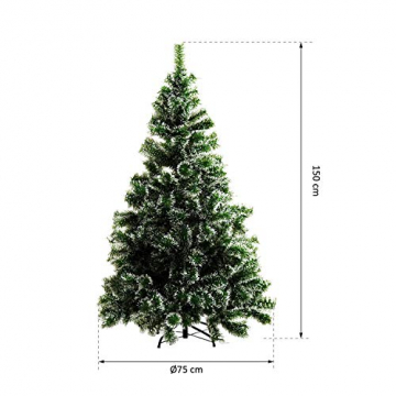 HOMCOM Künstlicher Weihnachtsbaum 1,5 m Christbaum Tannenbaum 416 Äste Metallfuß PET Grün - 6
