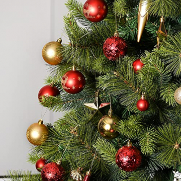YILEEY Weihnachtskugeln Weihnachtsdeko Set Rot und Gold 88 STK in 21 Farben, Kunststoff Weihnachtsbaumkugeln Box mit Aufhänger Christbaumkugeln Plastik Bruchsicher, Weihnachtsbaumschmuck, MEHRWEG - 5